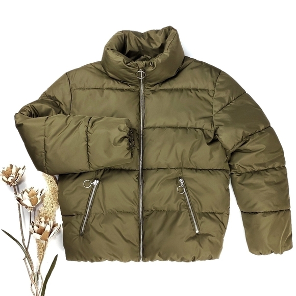 ALTAR'D STATE Green Puffer Coat Women's Sz Med - Picture 2 of 15